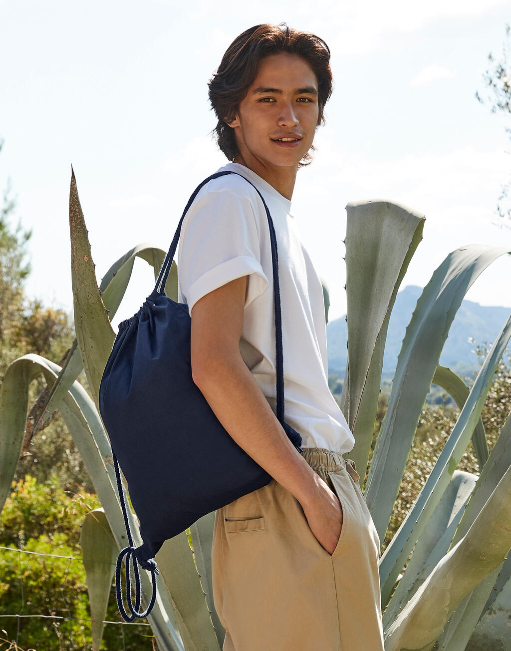 Premium Cotton Gymsac in Farbe White