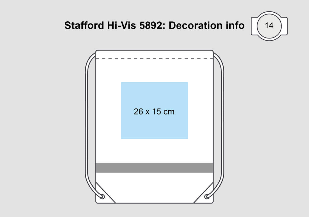 Stafford Hi-vis Drawstring Tote in Farbe Hi-Vis Orange