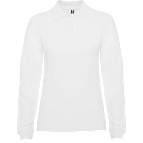 Langärmeliges Poloshirt Estrella Woman in Farbe White