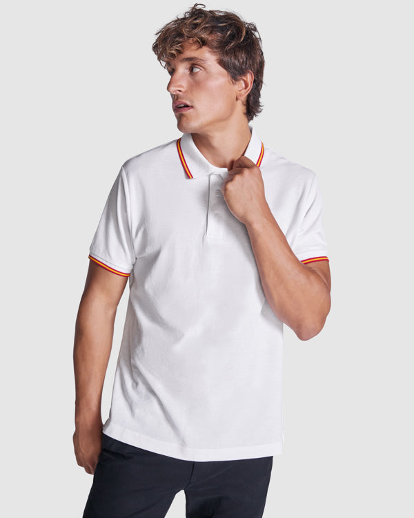 Poloshirt Nation in Farbe White