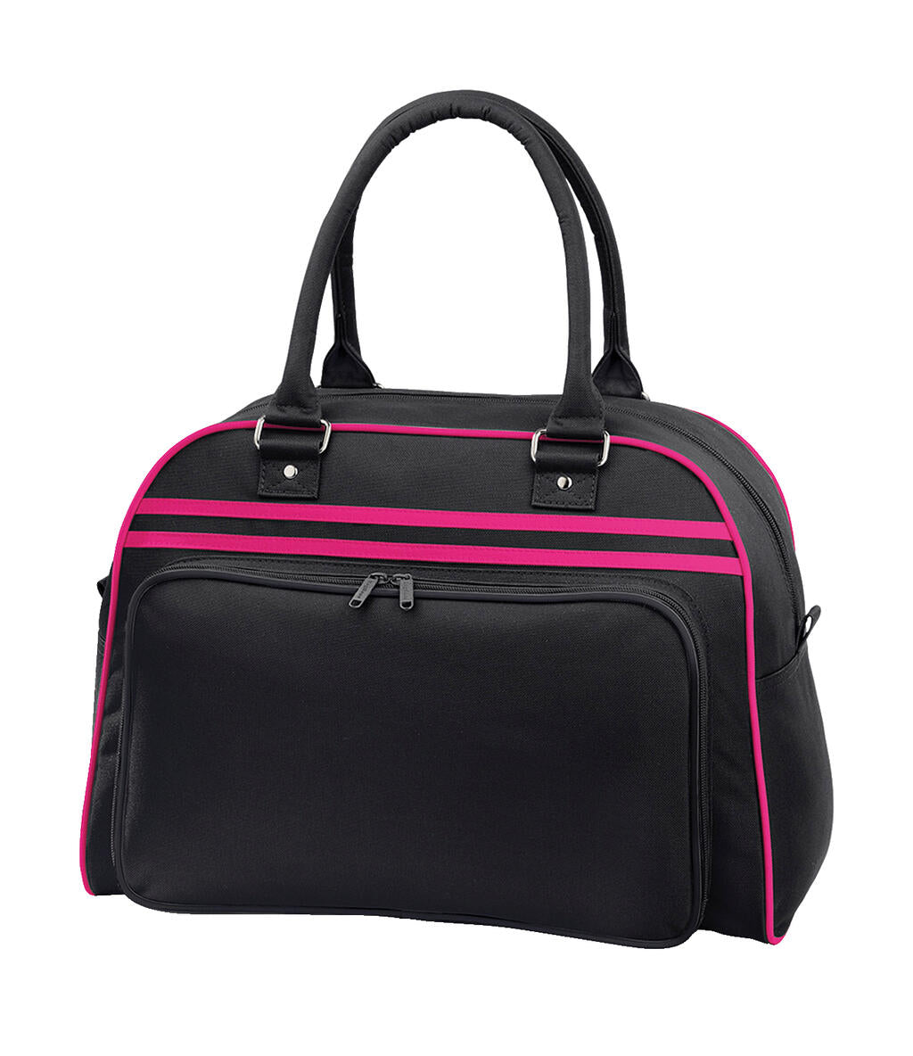 Retro Bowling Bag in Farbe Black/Fuchsia