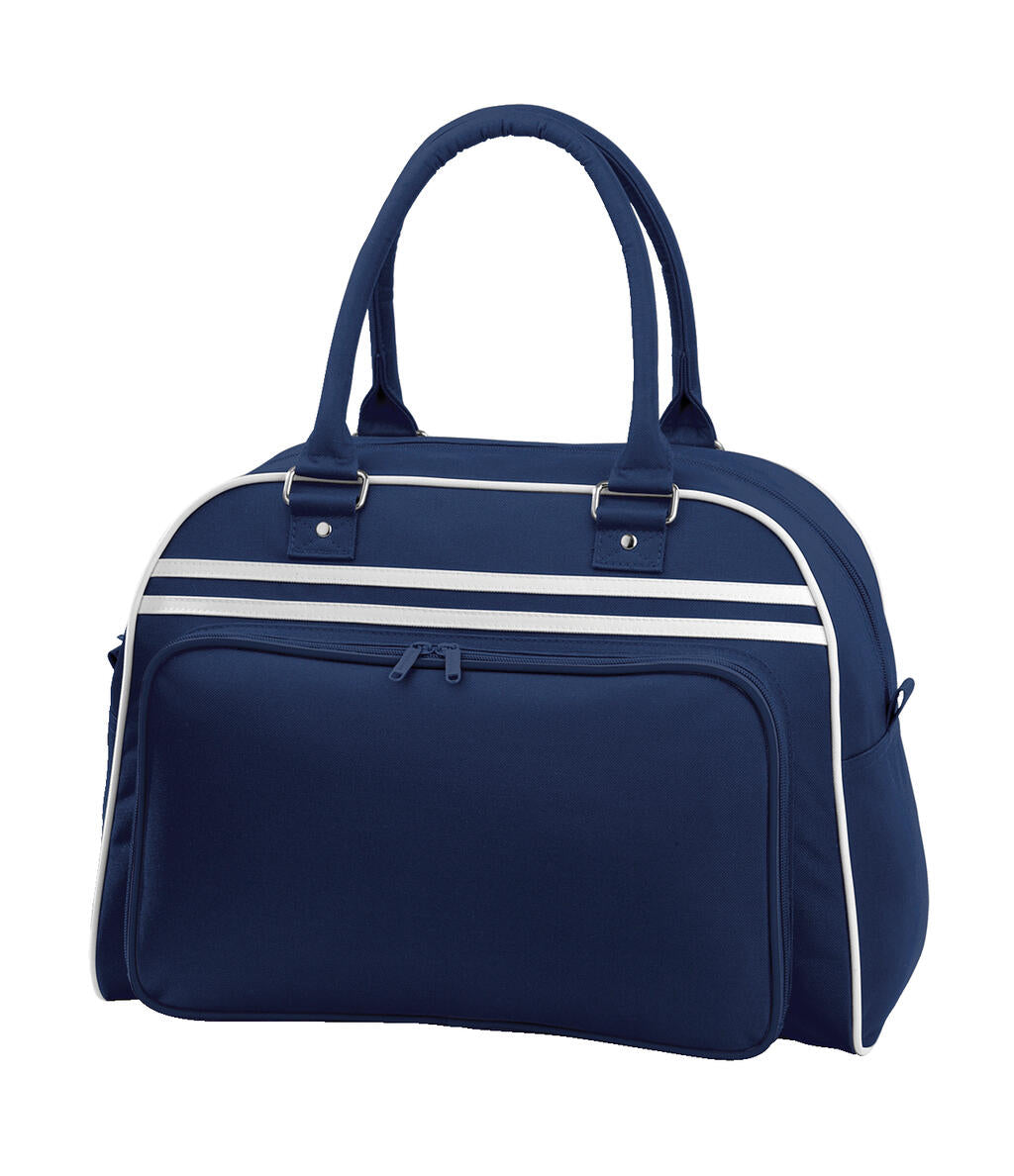 Retro Bowling Bag in Farbe French Navy/White