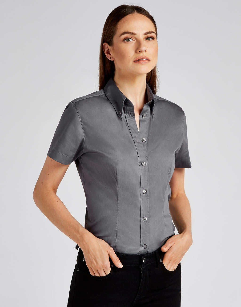 Women's Tailored Fit Premium Oxford Shirt SSL in Farbe White