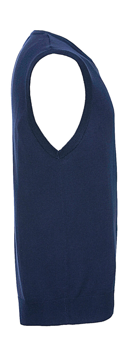Adults' V-Neck Sleeveless Knitted Pullover in Farbe Black
