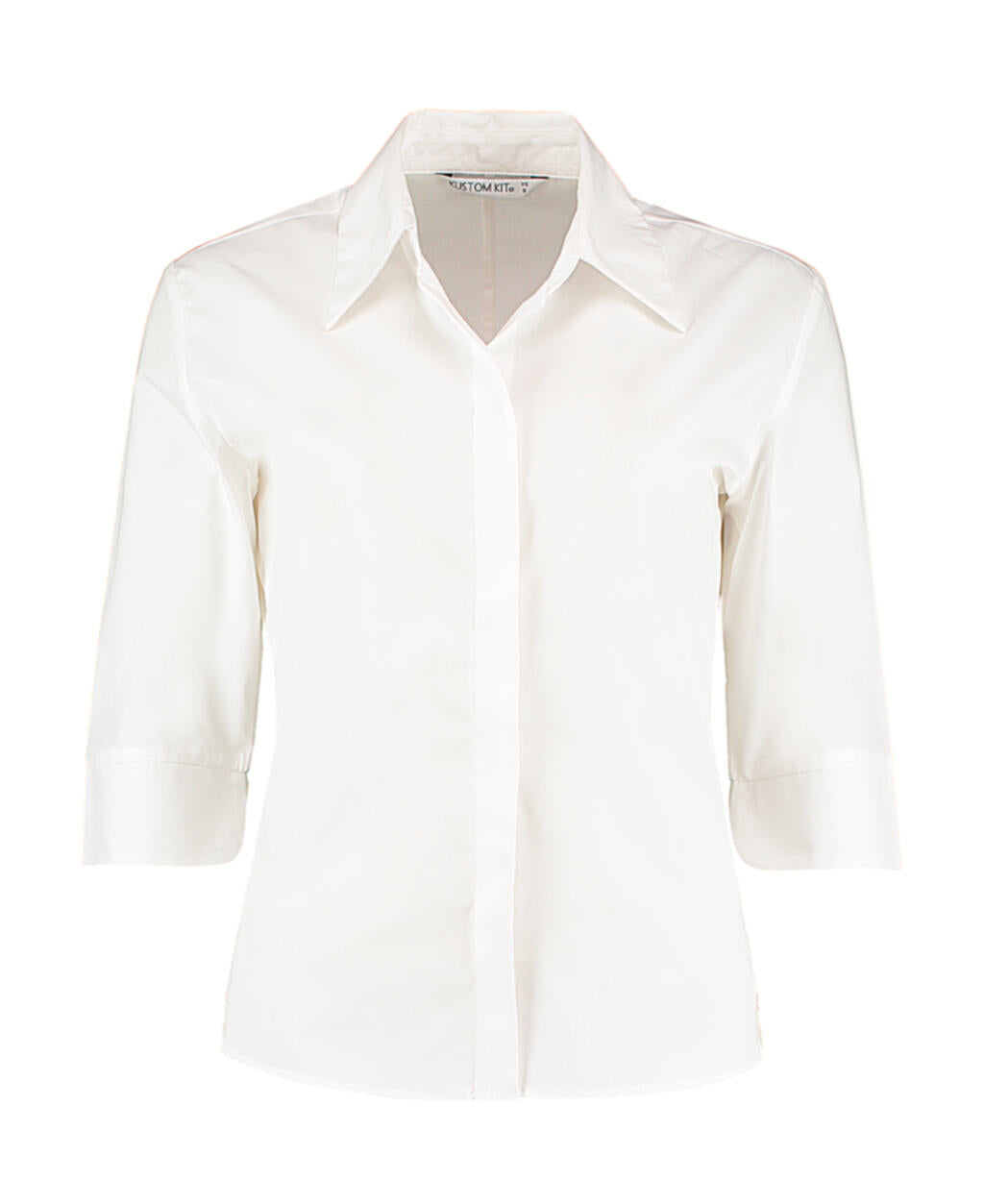 Women's Tailored Fit Continental Blouse 3/4 Sleeve in Farbe White