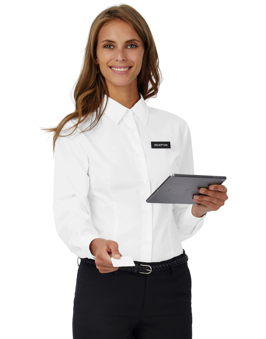 Smart LSL/women Poplin Shirt in Farbe White