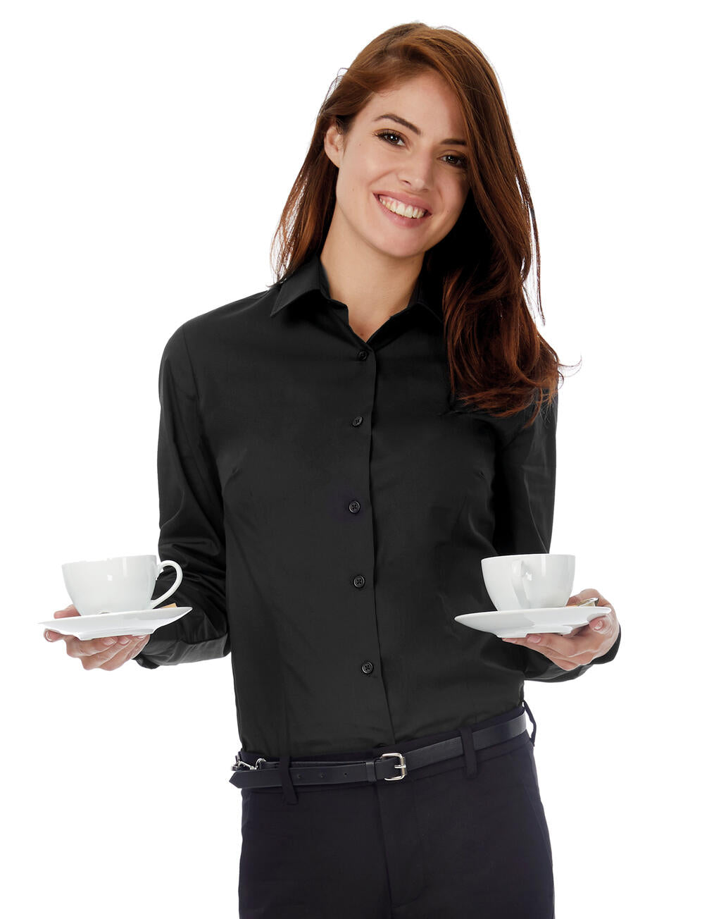 Smart LSL/women Poplin Shirt in Farbe White
