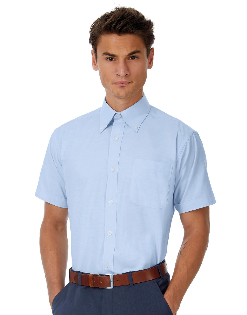 Oxford SSL/men Shirt in Farbe White