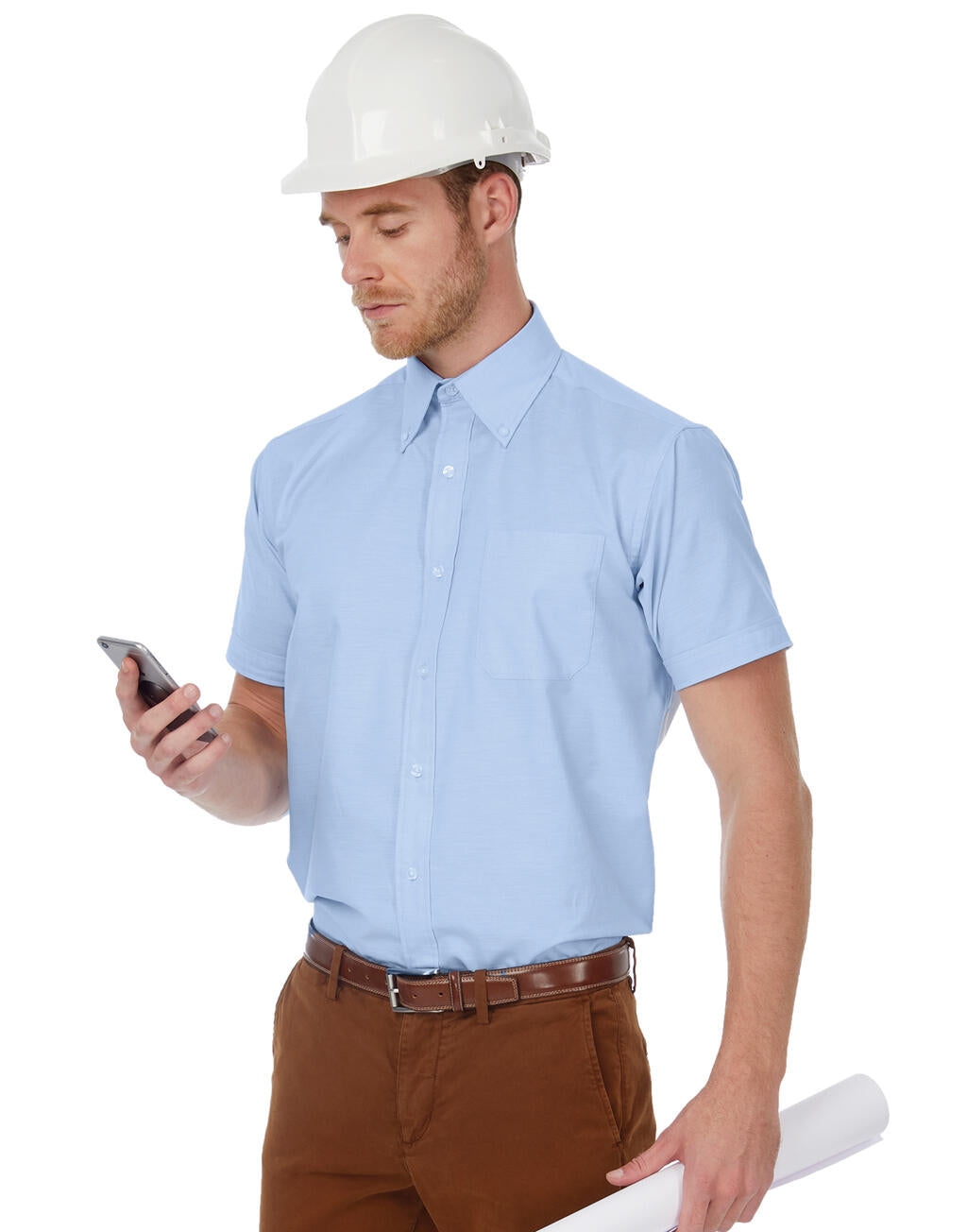 Oxford SSL/men Shirt in Farbe White