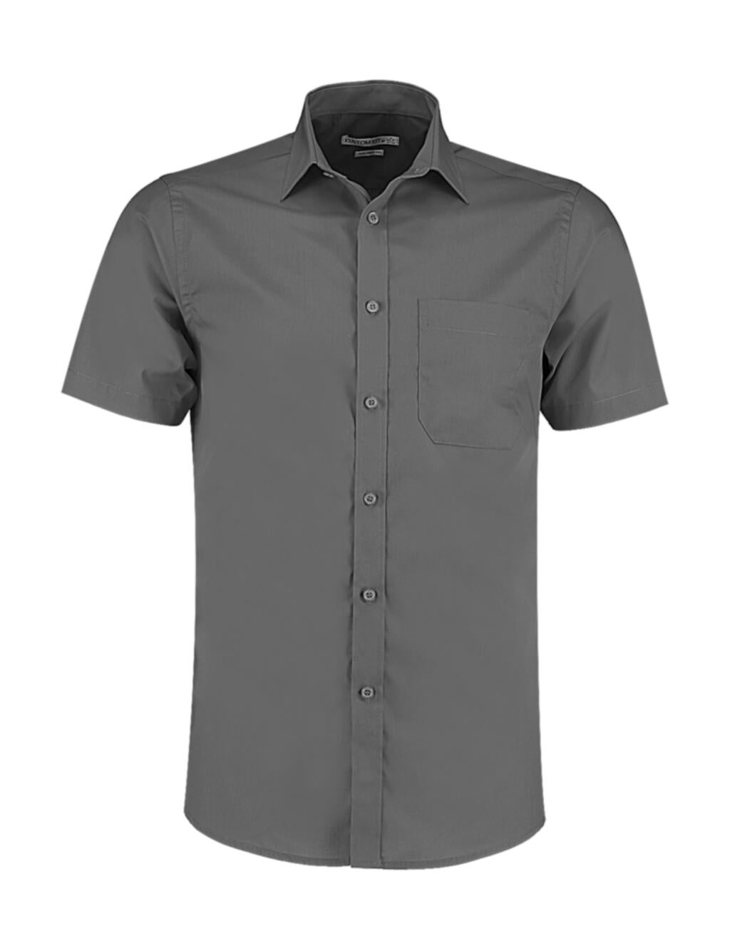 Tailored Fit Poplin Shirt SSL in Farbe Graphite