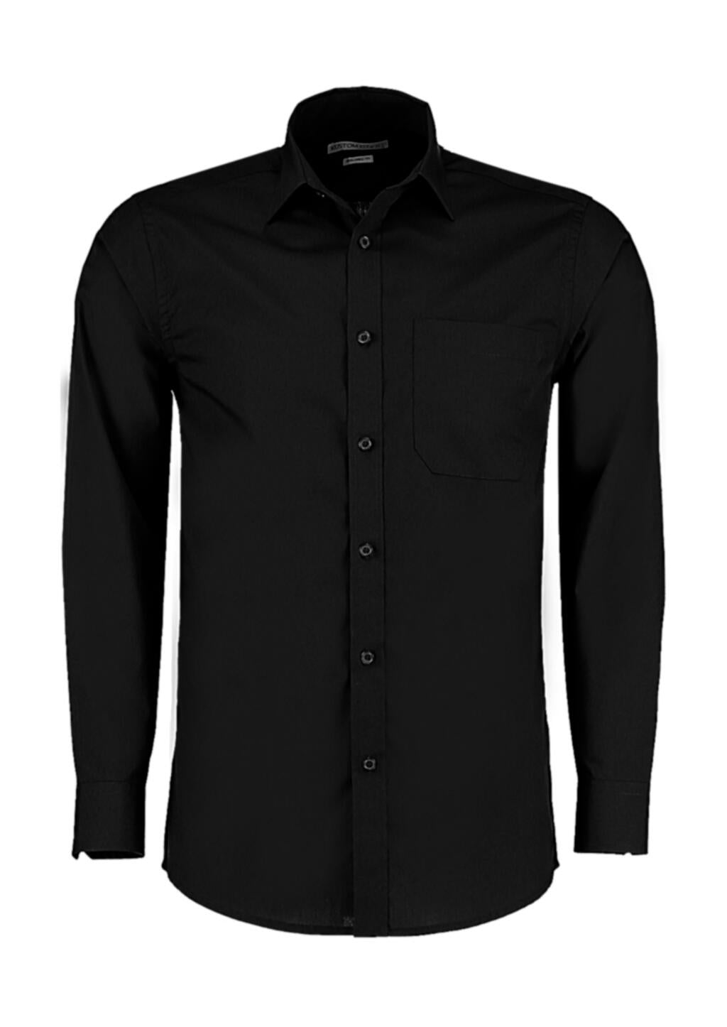 Tailored Fit Poplin Shirt in Farbe Black