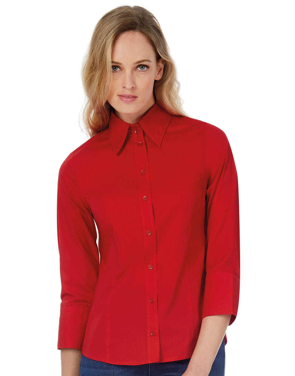 Milano/women Popelin Shirt 3/4 sleeves in Farbe White