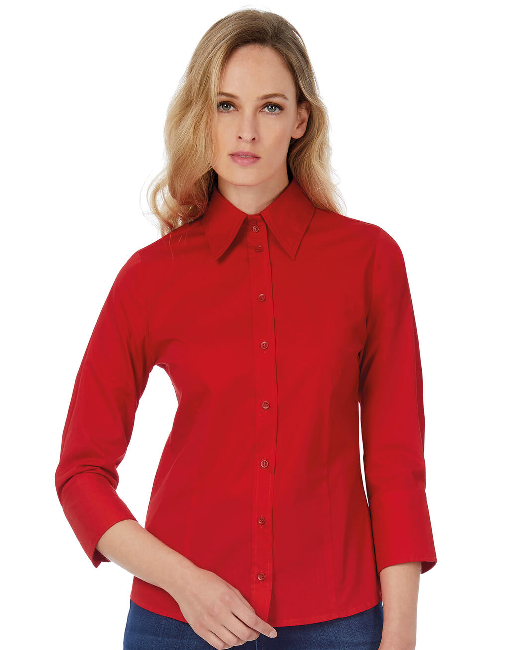 Milano/women Popelin Shirt 3/4 sleeves in Farbe White