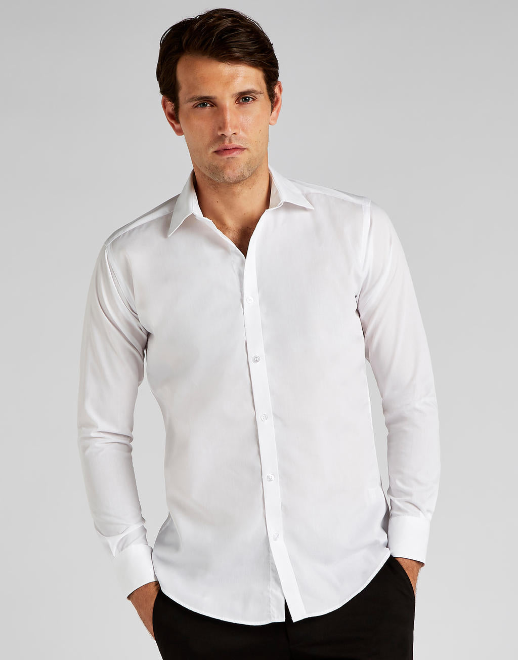 Slim Fit Business Shirt LS in Farbe White