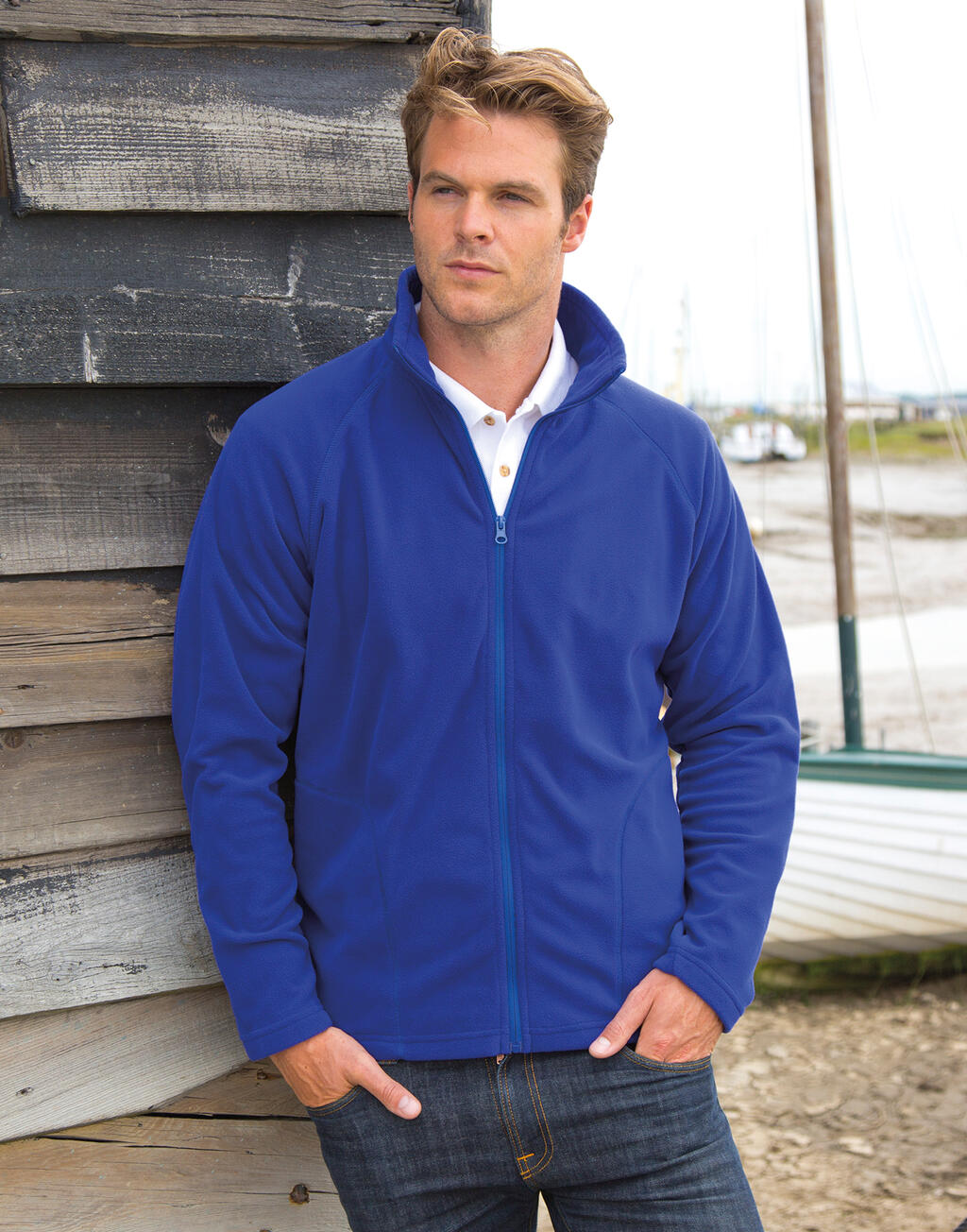 Microfleece Jacket in Farbe White