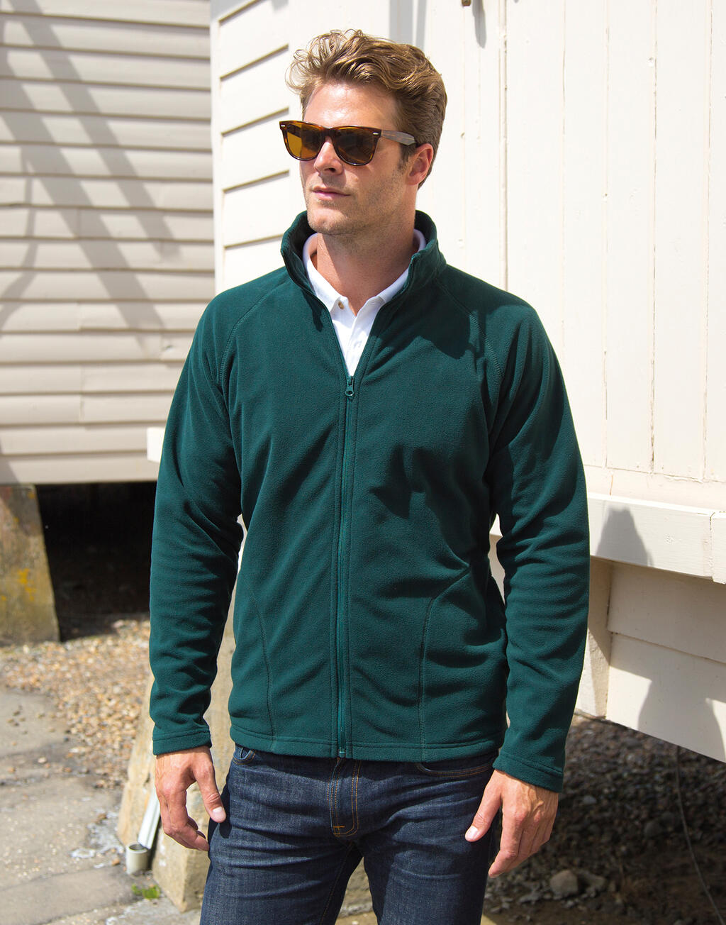 Microfleece Jacket in Farbe White