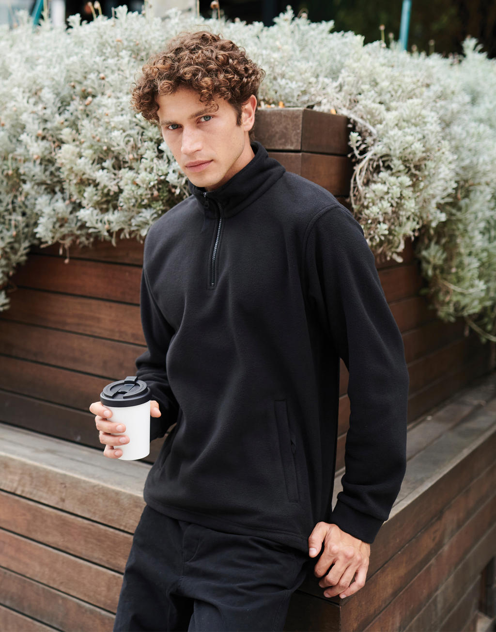Thor Overhead 1/4 Zip Fleece in Farbe Black