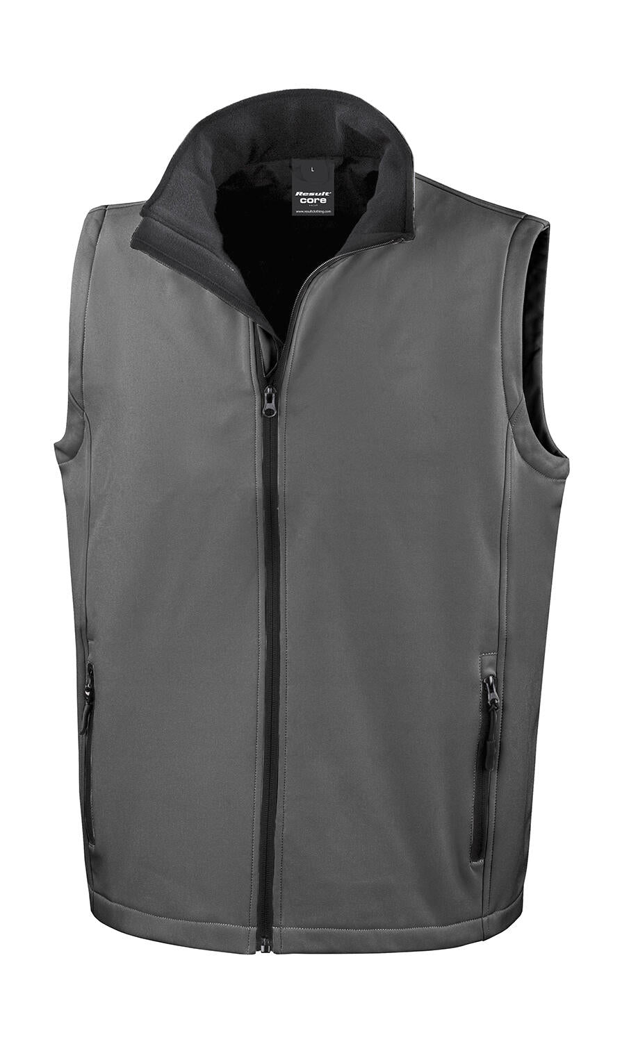 Men's Printable Softshell Bodywarmer in Farbe Charcoal/Black
