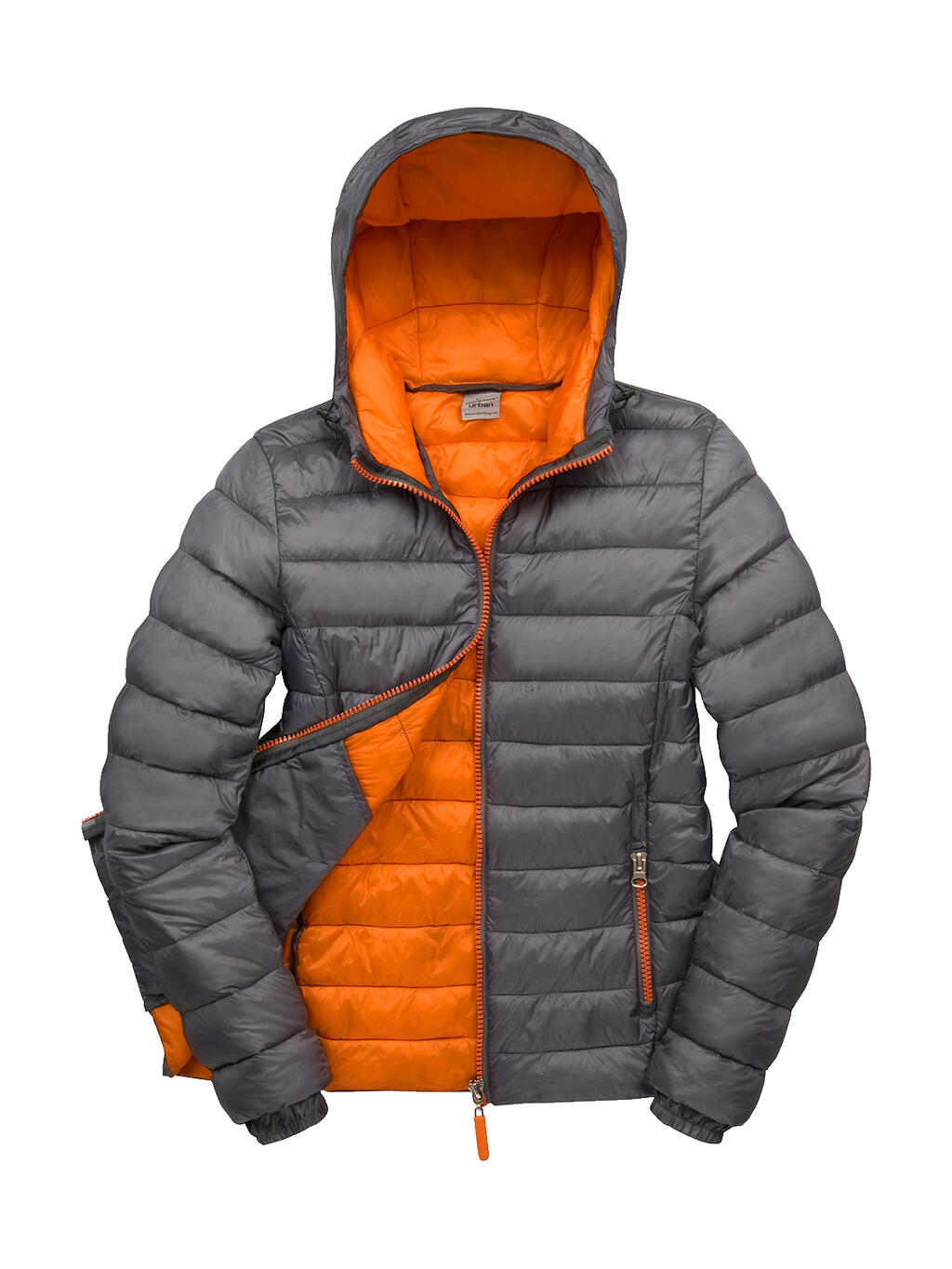 Ladies' Snow Bird Hooded Jacket in Farbe Grey/Orange
