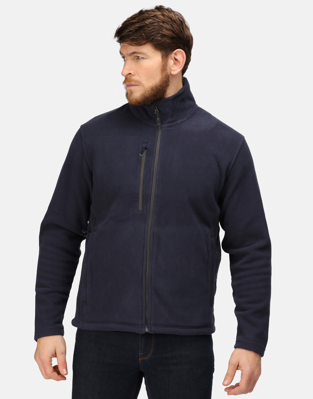Honestly Made Recycled Full Zip Fleece in Farbe Black