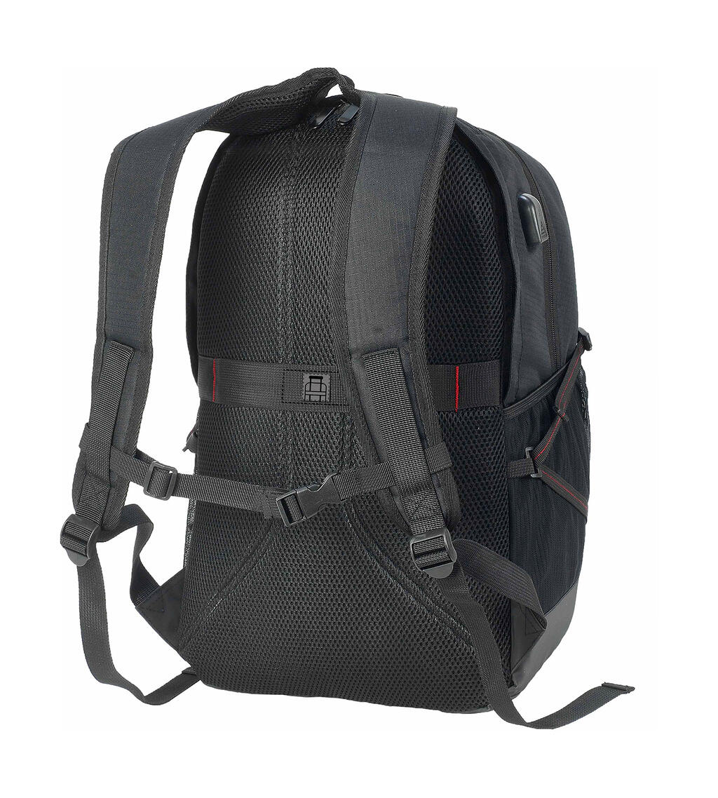 Leipzig Daily Laptop Backpack in Farbe Black/Black