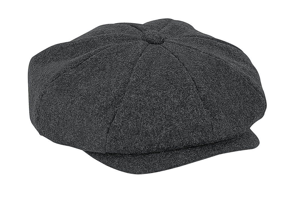 Melton Wool Baker Boy in Farbe Charcoal Marl