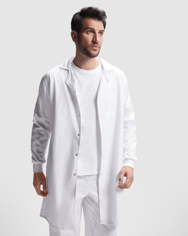 Laborkittel Mit Druckknöpfen Und Bündchen Mederi White in Farbe White