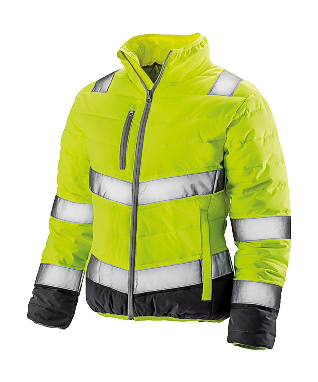 Women's Soft Padded Safety Jacket in Farbe Fluo Yellow/Grey