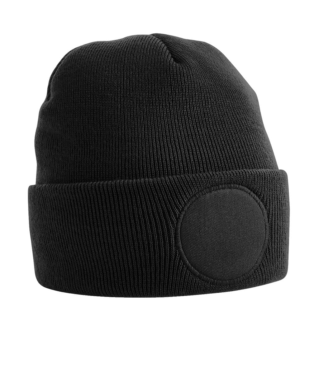 Circular Patch Beanie in Farbe Black