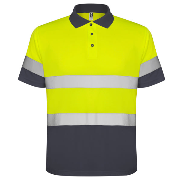 Hochsichtbares Poloshirt Polaris in Farbe Lead/Fluor Yellow