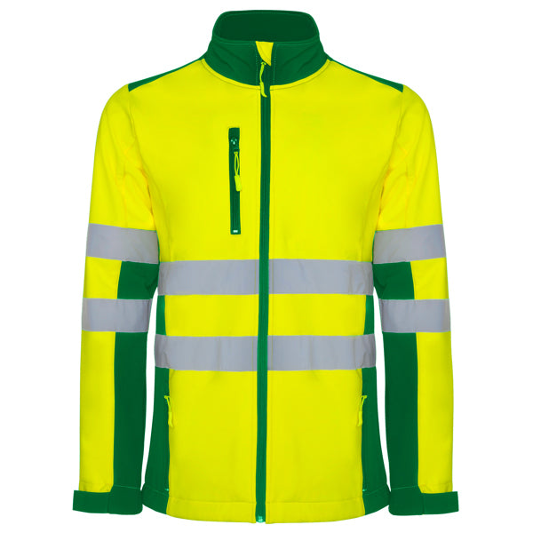 Hochsichbares Softshell Antares in Farbe Garden Green/Fluor Yellow