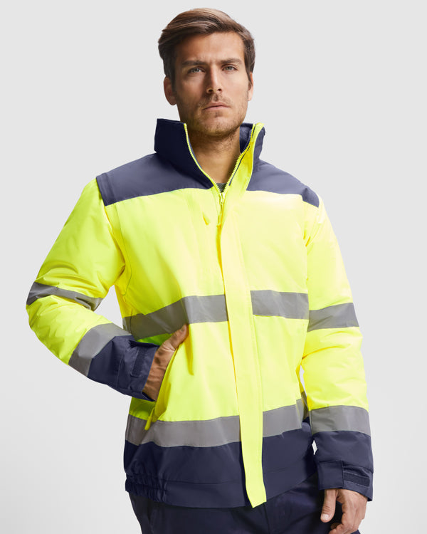 Hochsichtbarer Parka Epsylon in Farbe Lead/Fluor Yellow