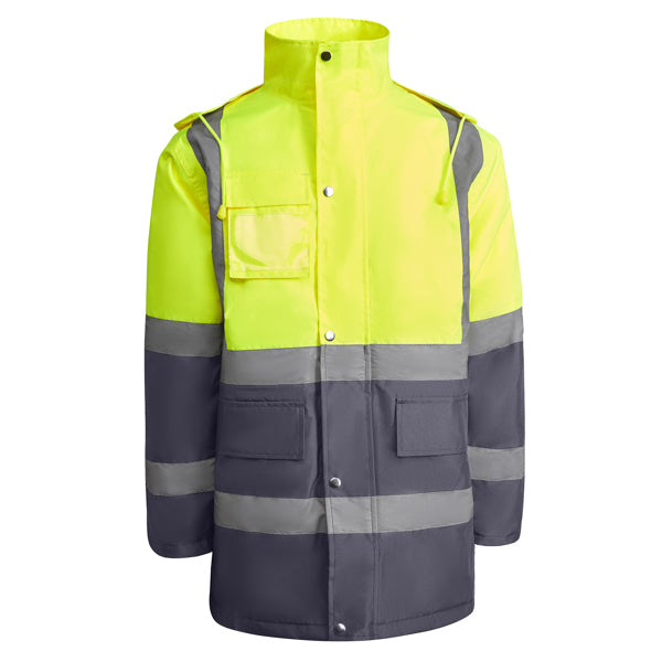 Hochsichtbarer Parka Merak in Farbe Lead/Fluor Yellow