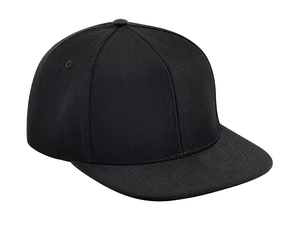 Original Flat Peak 6 Panel Snapback in Farbe Black/Black