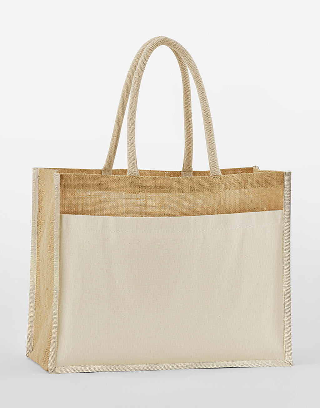 Cotton Pocket Natural Starched Jute Shopper - ShirtStore