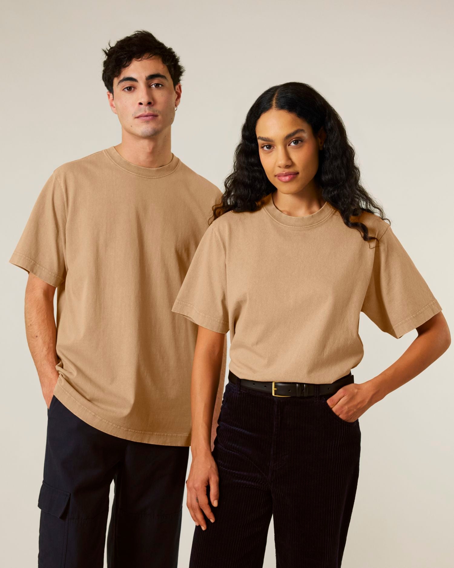 T-Shirt Freestyler Vintage in Farbe G. Dyed Latte