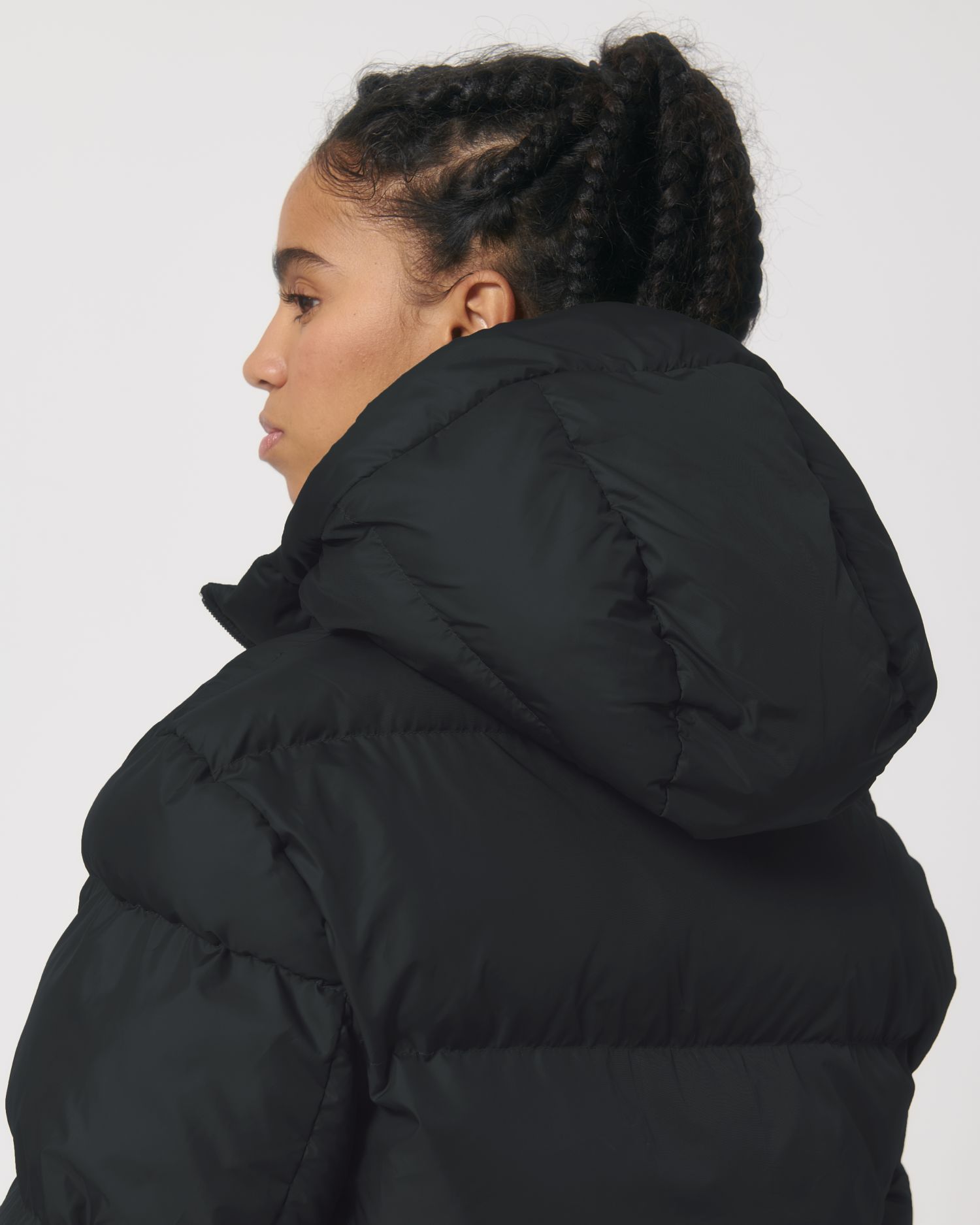 Puffer in Farbe Black