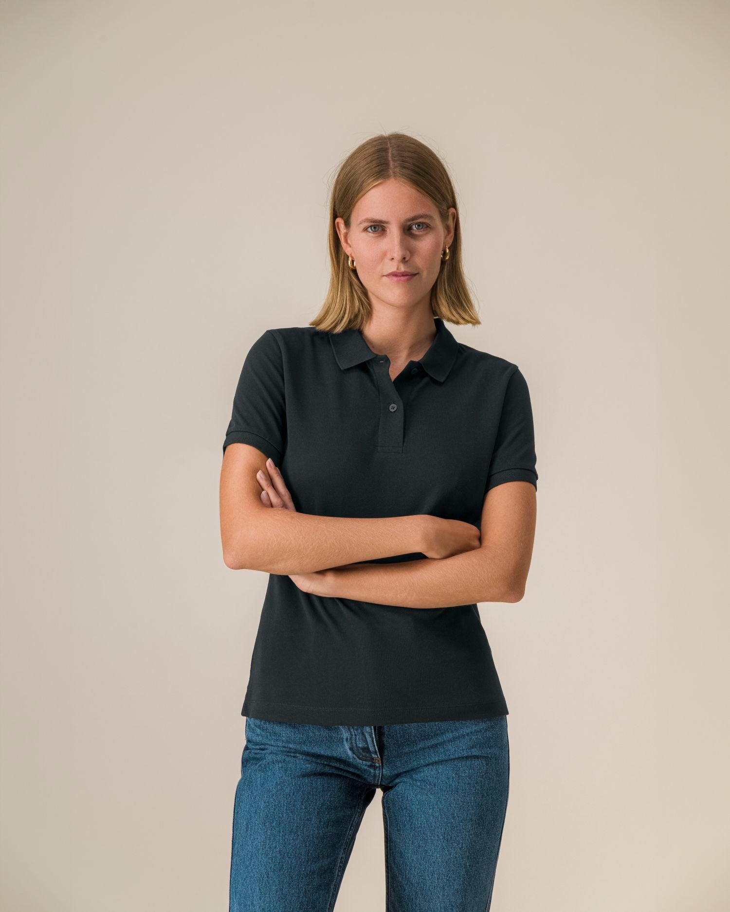 Poloshirt Stella Coaster in Farbe Black