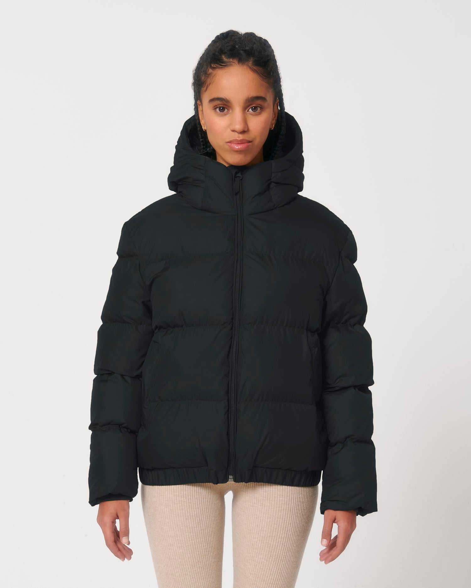 Puffer in Farbe Black
