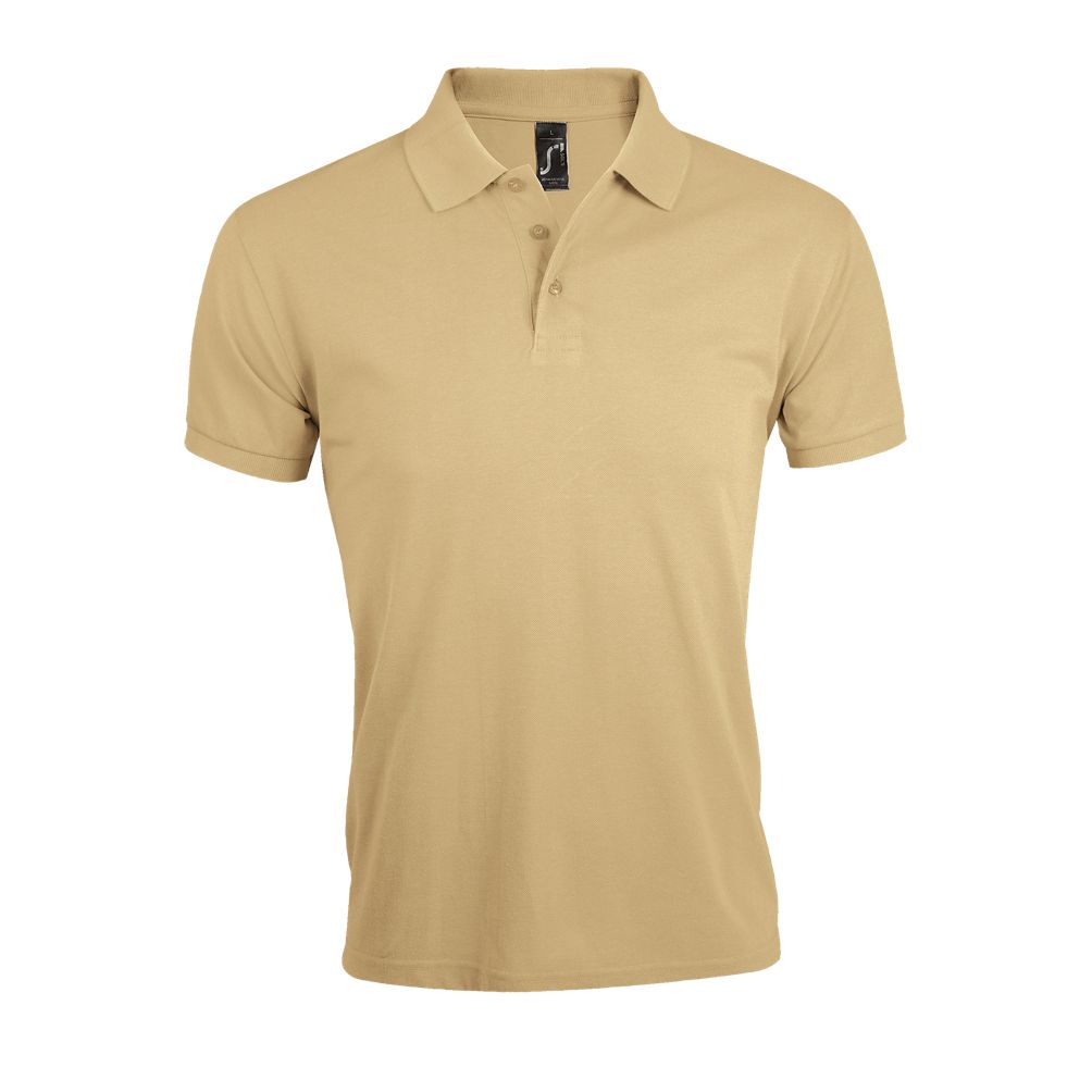 Prime Men Herren Polycotton Poloshirt Kurzarm in Farbe Sand