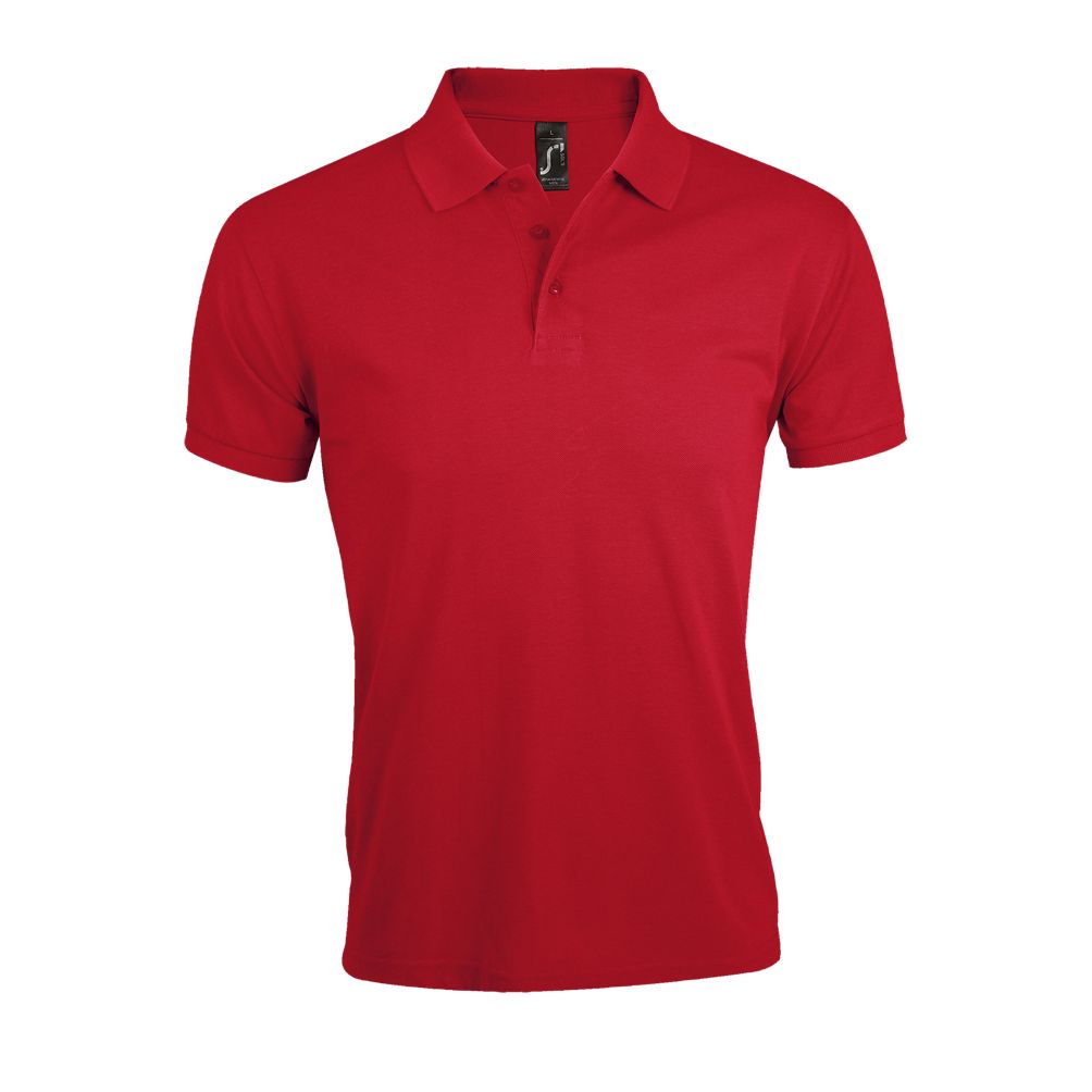 Prime Men Herren Polycotton Poloshirt Kurzarm in Farbe Red