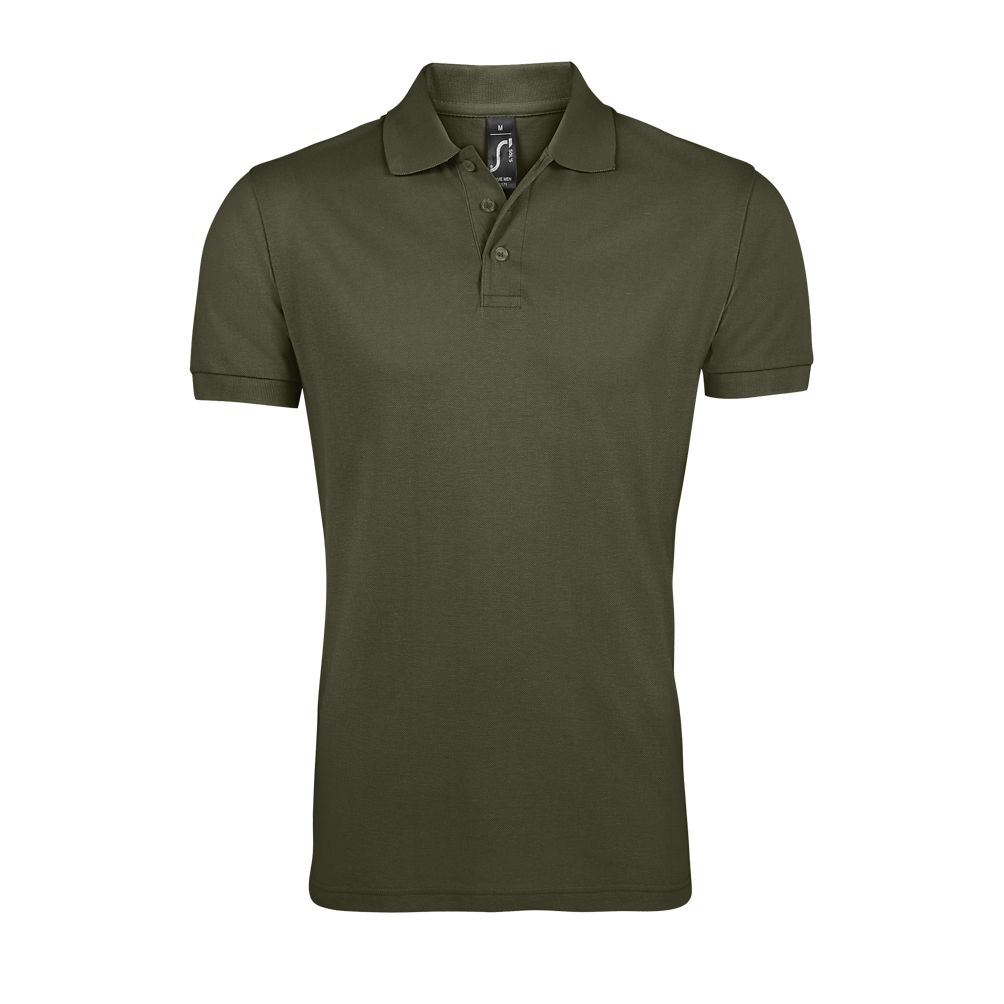 Prime Men Herren Polycotton Poloshirt Kurzarm in Farbe Army