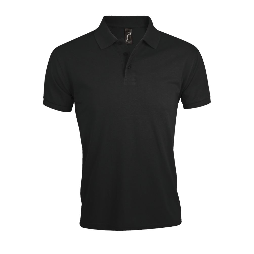 Prime Men Herren Polycotton Poloshirt Kurzarm in Farbe Black