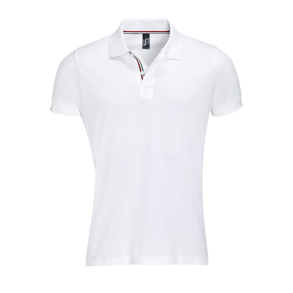 Patriot Herren Poloshirt Kurzarm in Farbe White / Red