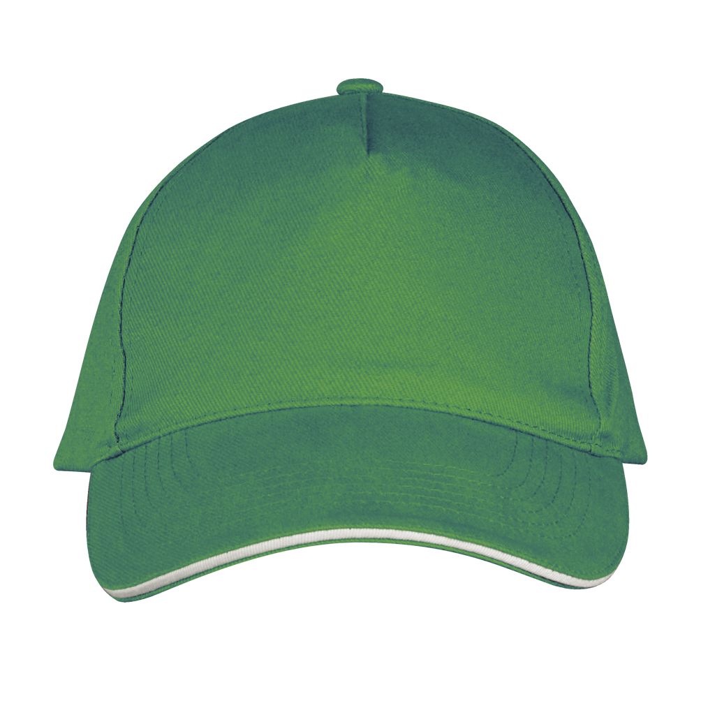 Long Beach 5 Panel Cap in Farbe Kelly green / White
