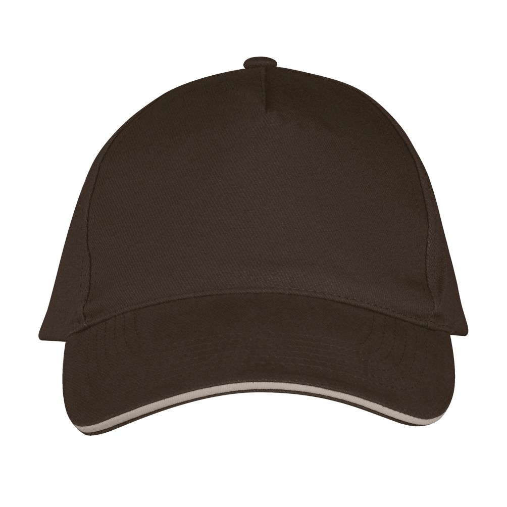 Long Beach 5 Panel Cap in Farbe Chocolate / Beige