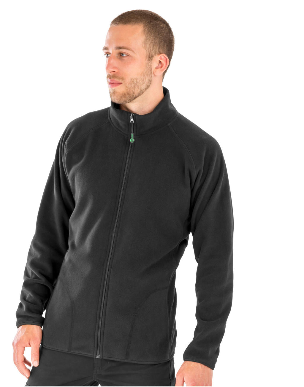 Recycled Microfleece Jacket in Farbe Black