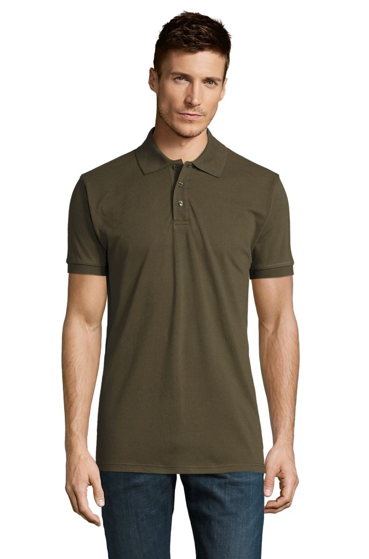 Prime Men Herren Polycotton Poloshirt Kurzarm in Farbe Army