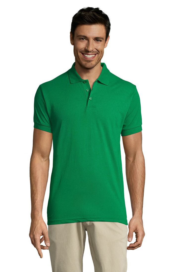 Prime Men Herren Polycotton Poloshirt Kurzarm in Farbe Kelly green