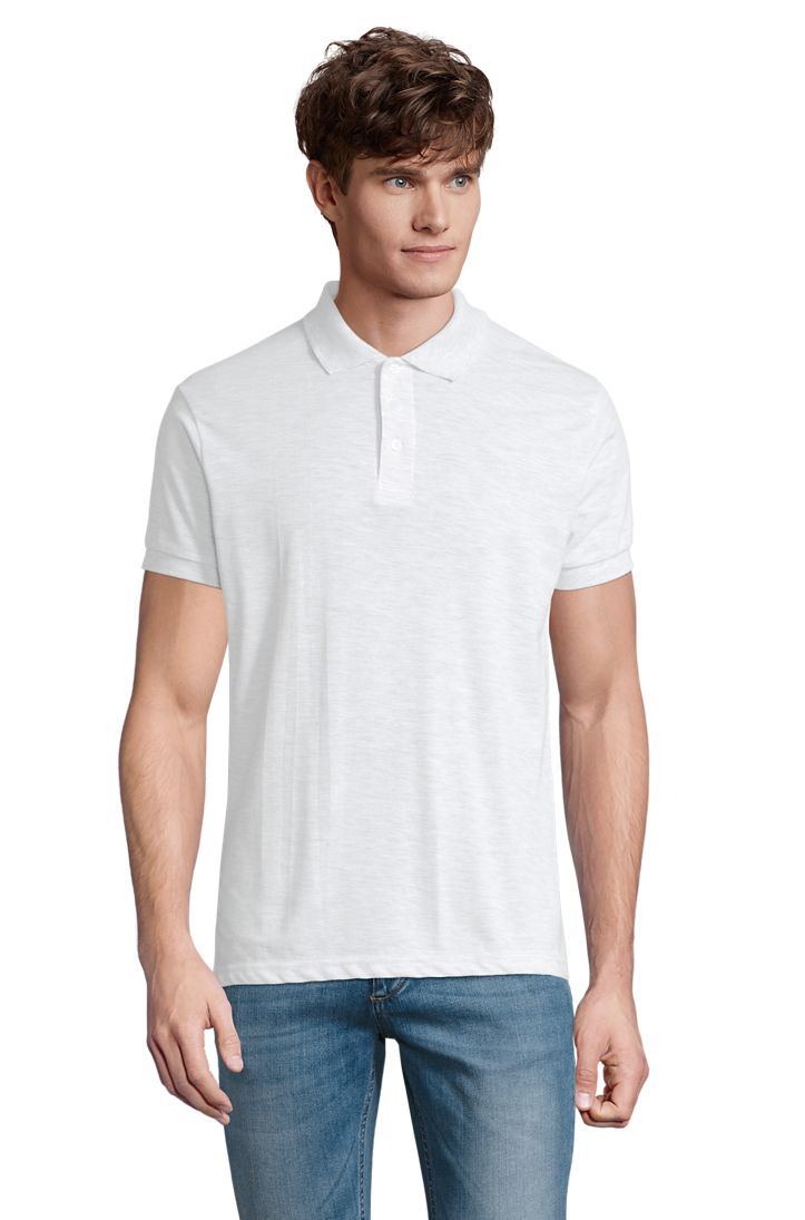 Prime Men Herren Polycotton Poloshirt Kurzarm in Farbe Ash